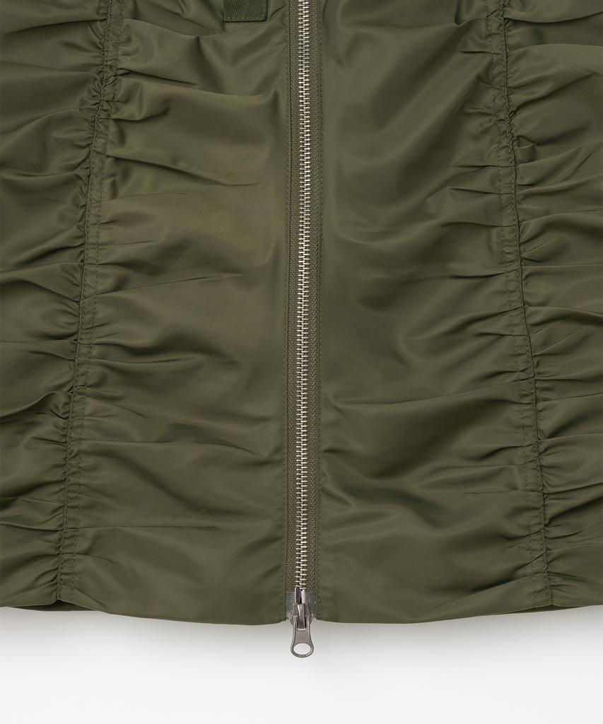 Milo Woman Utility Shirred Zipper Skirt [Khaki]