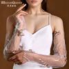 Detachable Long Mesh Tulle Bridal Sleeves 3D Butterfly Decor Sheer Arm Cuffs Wedding Photo Shoot Removable Sleeve Accessories