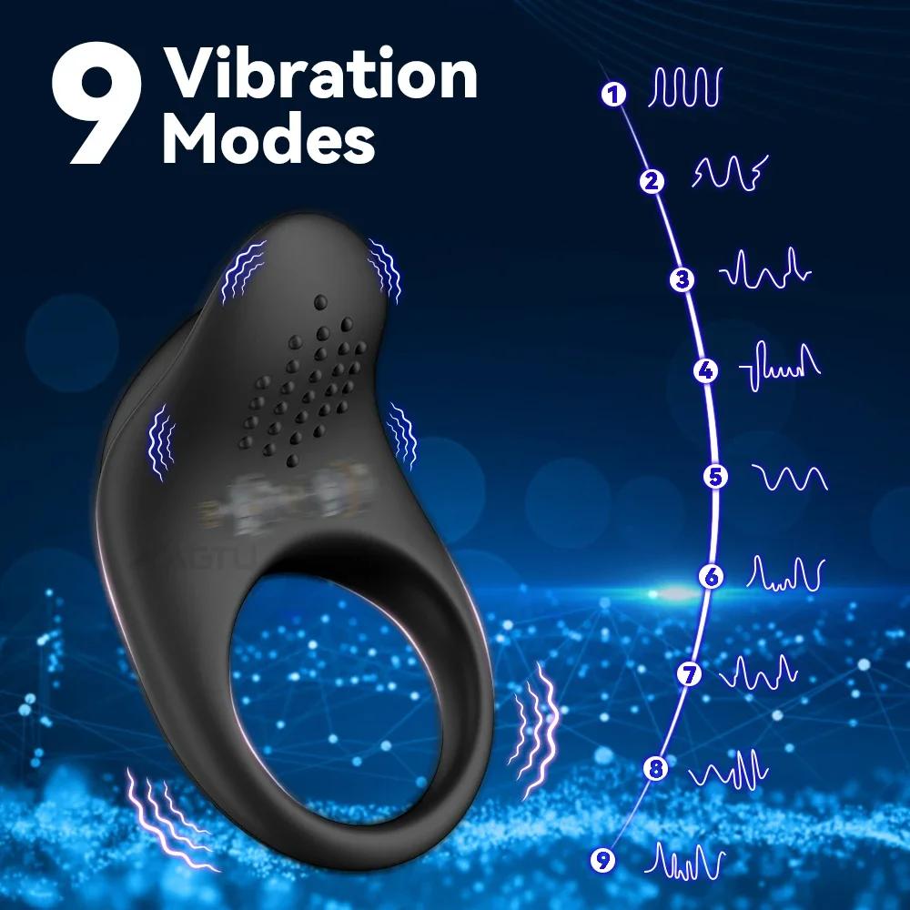 APP Control Penis Ring Vibrator for Men Delay Ejaculation Cock Ring Sex Toys Lock Penisring Cockring Adult Male Sex Supplies 18+