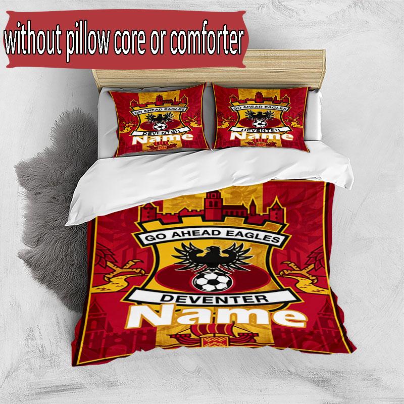 3pcs Duvet Cover Set (1*Duvet Cover + 2*Pillowcase, Without Core), Custom Name Go Ahead Eagles Pattern Bedding Set, Home Bedroom Decor Gift