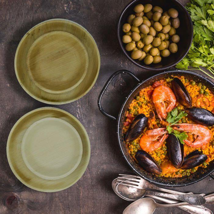 Assiette jetable - GoBeTree - 15 cm - Feuille de palmier - 100% biodégradable - 25 pièces