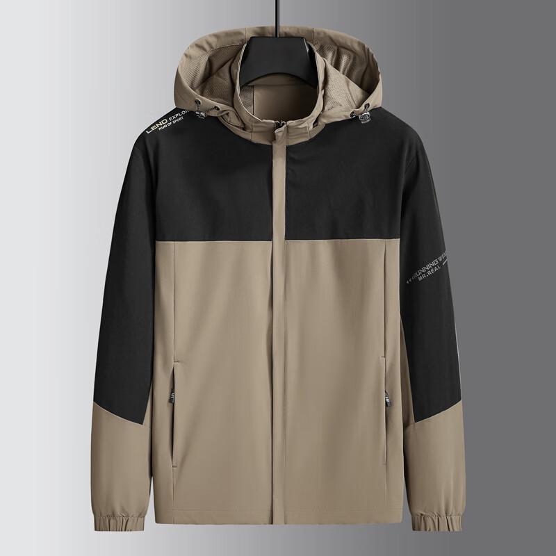 

DIBINZE Men s Plus Size Spliced Casual Windproof Jacket with Detachable Hood 3XL