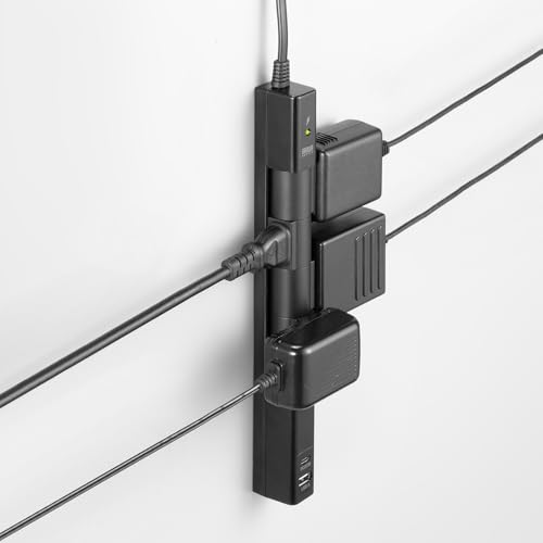 SANWA SUPPLY Rotating Tap (4 AC Outlets + Type-C + USB-A, 20W PD, Black) TAP-B113UC-2BK