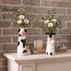 Cute Resin Flower Holder Animal Vase, Farmhouse Decorative for Home Unique Housewarming Gift Office Decor, Pig/Cow/Sheep/Chicken Arrangement Tabletop