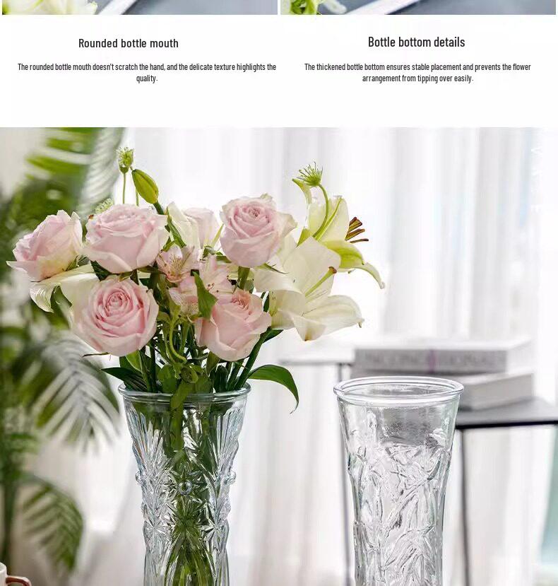Extra Large Transparent Glass Vase for Hydroponic Bamboo & Fresh Flower Arrangements