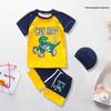 Cartoon Boys' Toddler Sun Protection Quick-Dry Swimsuit Set with Swim Cap