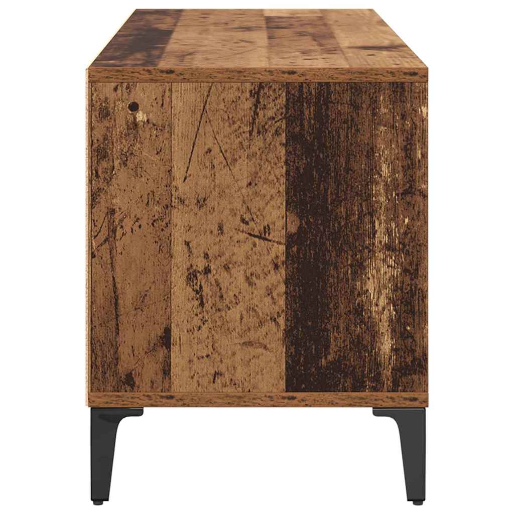 TV Stand Rustic Wood Look 100 x 34.5 x 44.5 cm Engineered Wood and Iron