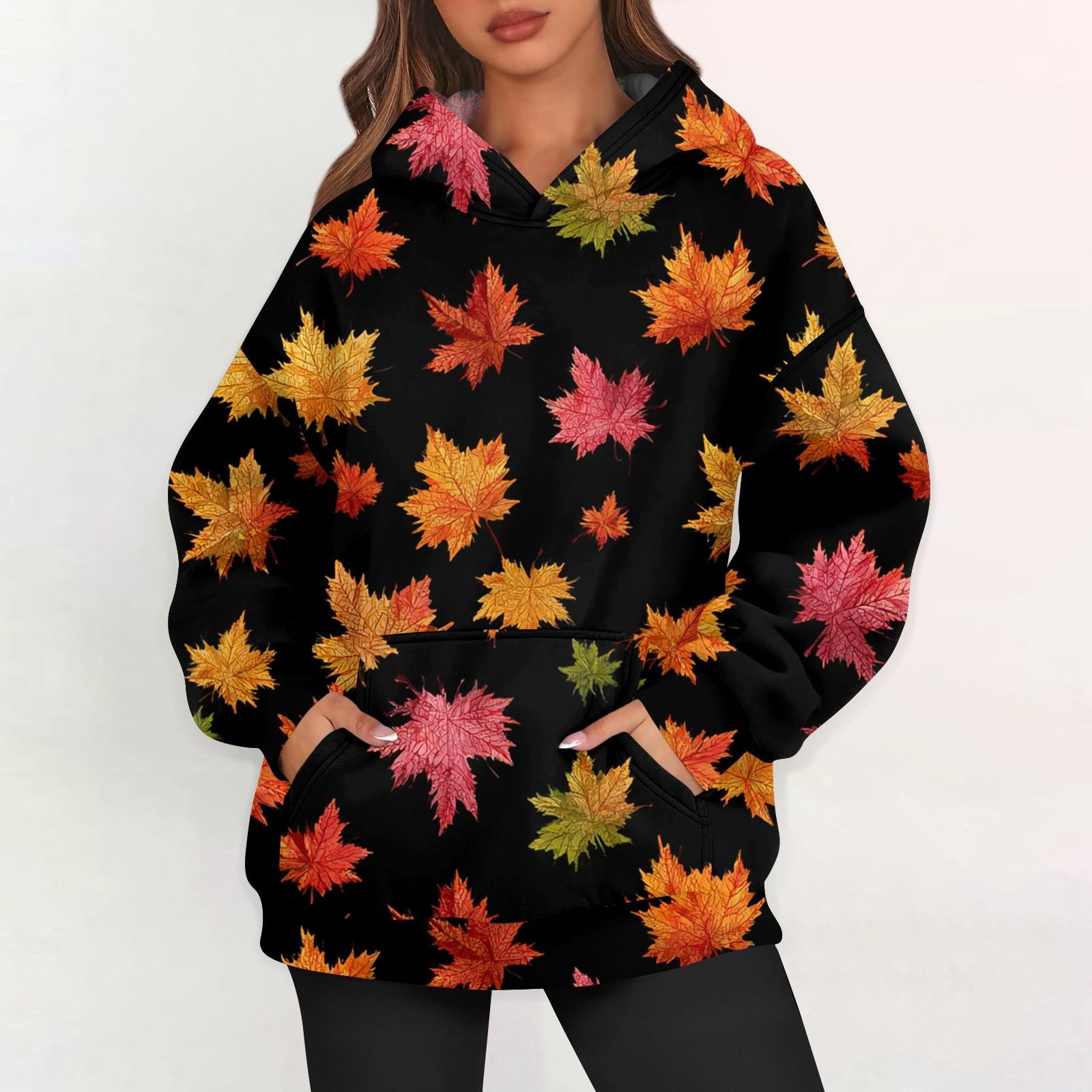 

Женские худи оверсайз из флиса, толстовки с длинным рукавом, пуловеры с карманом L оранжевый