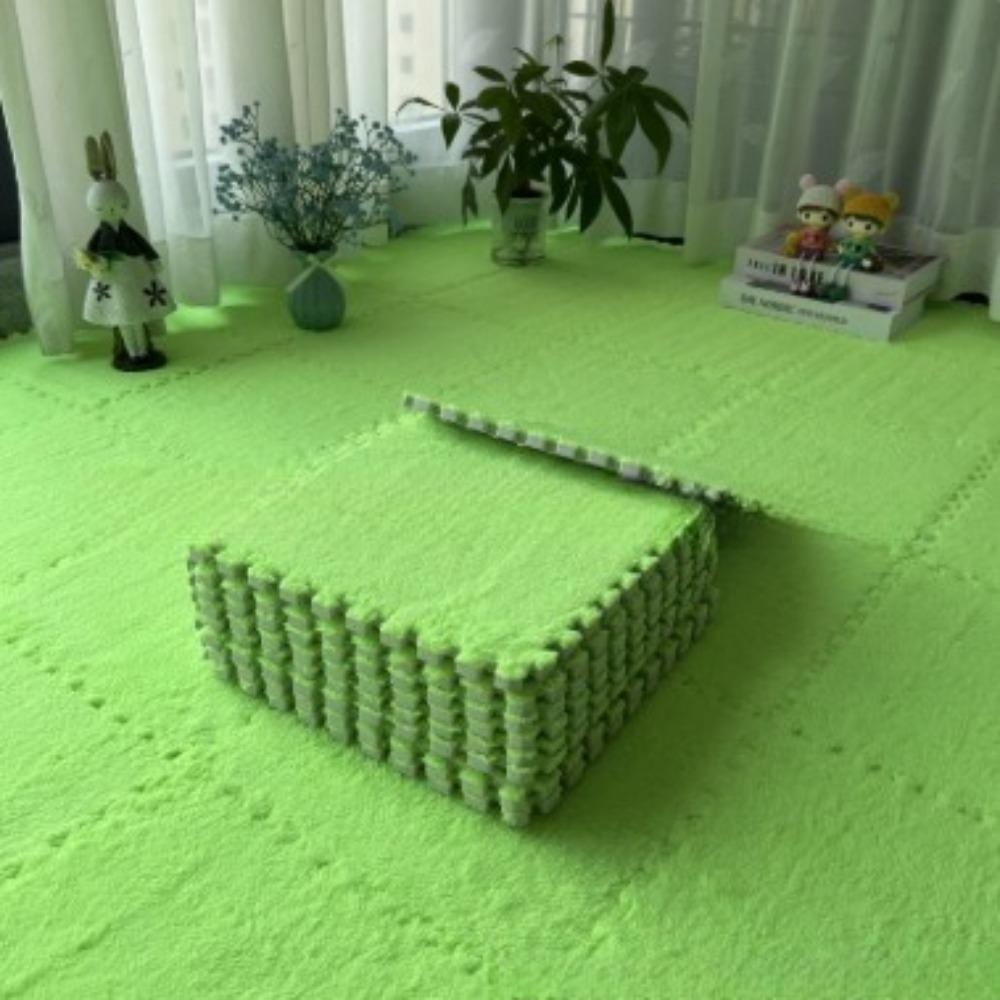 

12 шт. Мягкий плюшевый детский игровой коврик-пазл, ковер с переплетением, напольное покрытие для упражнений, коврик для ребенка, теплый игровой коврик для детской комнаты, 30*30*1 см 12Pcs зелёный
