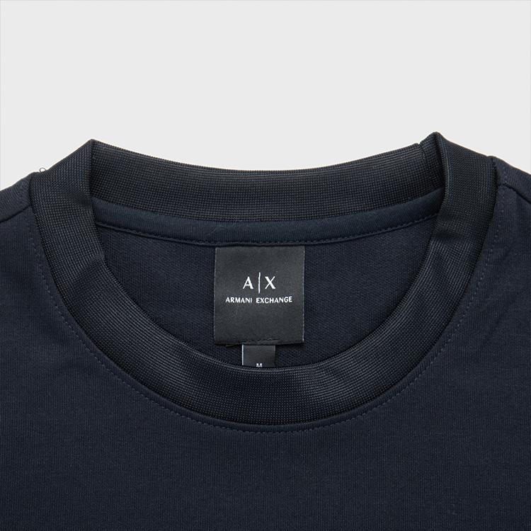 Armani Exchange SS24 Letter Print Crew Neck Casual Sweatshirt Men sweatshirt Navy-Blue 3DZMSA-Z9N1Z-1583