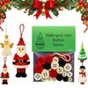 DIY Christmas Button Decoration Craft Kit Snowman Santa Claus and Angel Figures with Button Hats Easy-to-Hang Tree Ornaments