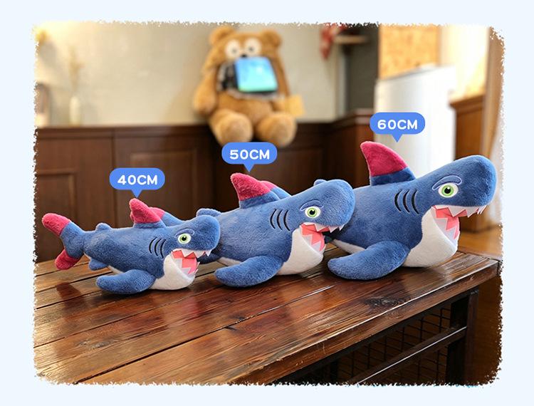 Creative Megalodon Shark Plush Pillow with Red Lips – Funny Prank Toy & Gift Doll