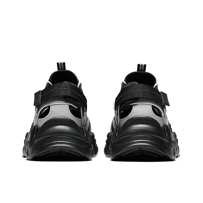 Anta Star Light Closed-Toe Sandals Summer Beach Thick Sole Shoes Kids sandals Silver Black 922628509-4