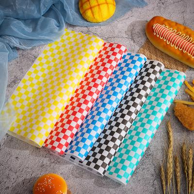 100Pcs/Bag Cake Greaseproof Papers Easy To Use Clean And Hygienic Grid Design Multipurpose No Odor Waterproof Multicolor Hamburger Packaging Baking