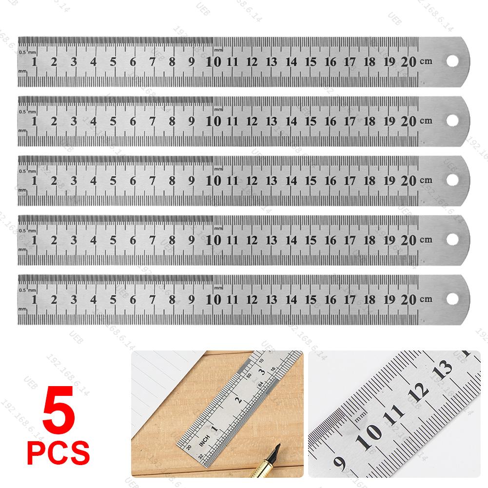 Metal Straight Ruler Stainless Steel Ruler Stationery Drafting Supplies Hand Tools Precision Double Sided Measuring Tool