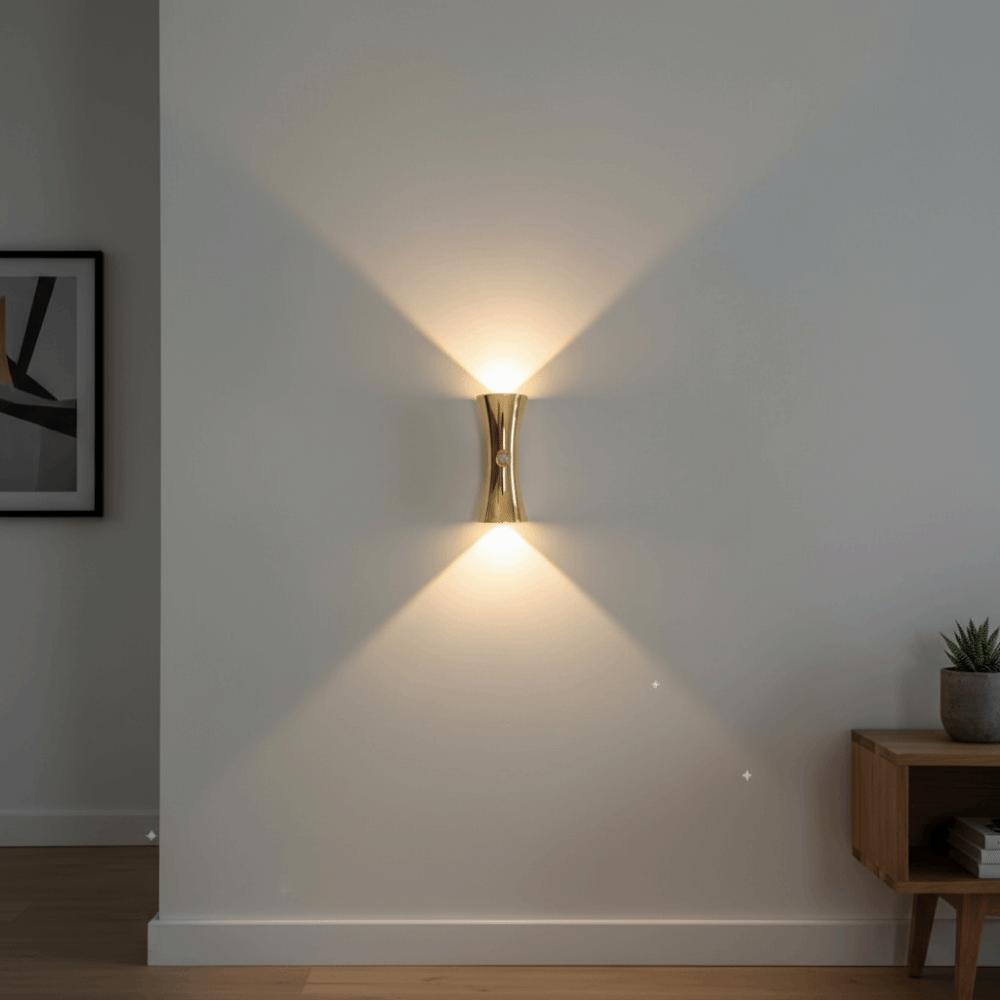 Creative LED Hourglass Wall Lamp Wireless Up Down Light Motion Sensor Night Light Adjustable Brightness Dimmable