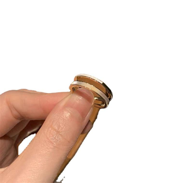 Elegant Double-Layer Drip Glaze Ring: Trendy Open Band for Women