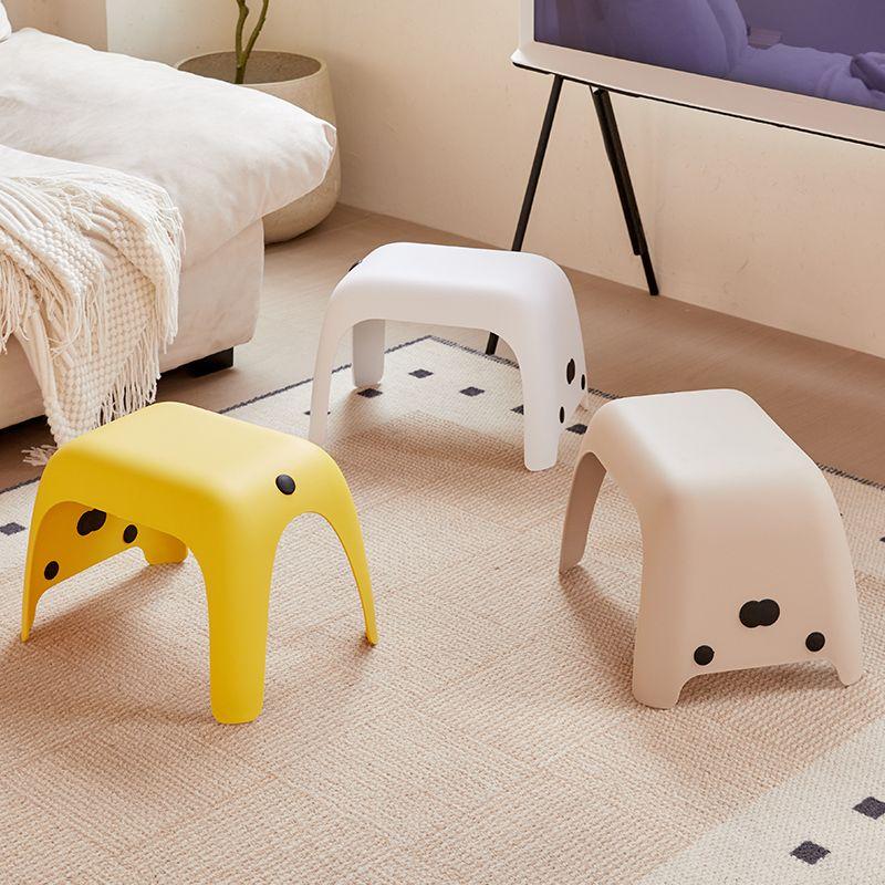 Cute Cat Stool Bathroom Shower Stool Anti Slip Short Chair Living Room Shoe Changing Chair Household Space Saving Furniture
