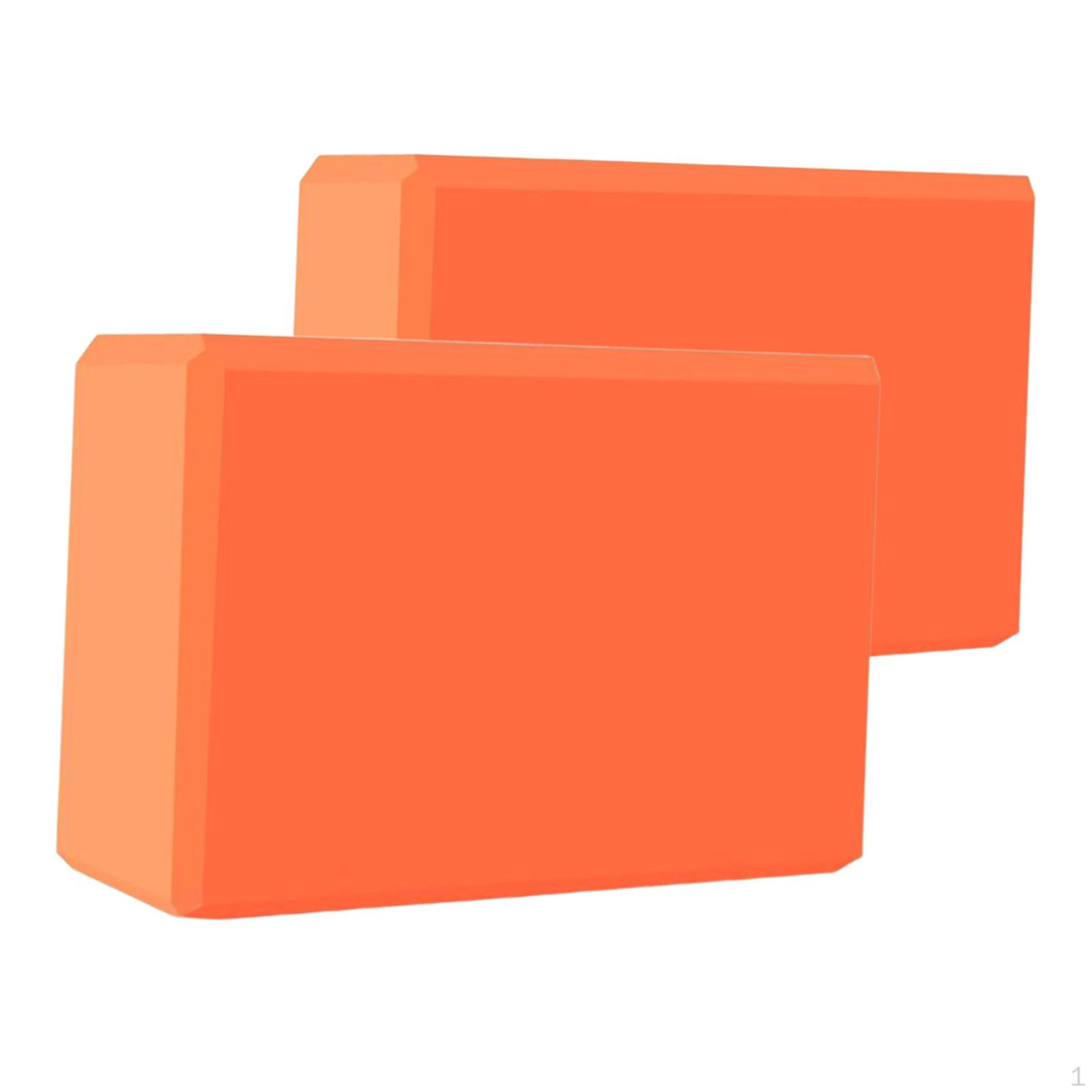 

2 Pieces Yoga Blocks EVA Foam Anti Slip Soft Exercise Accessories for Gym Stretching помаранчевий