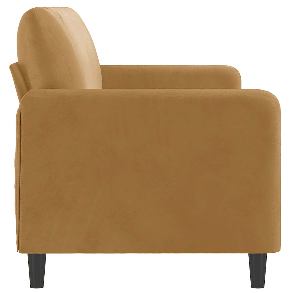 3 Seater Sofa Brown 180 cm Velvet