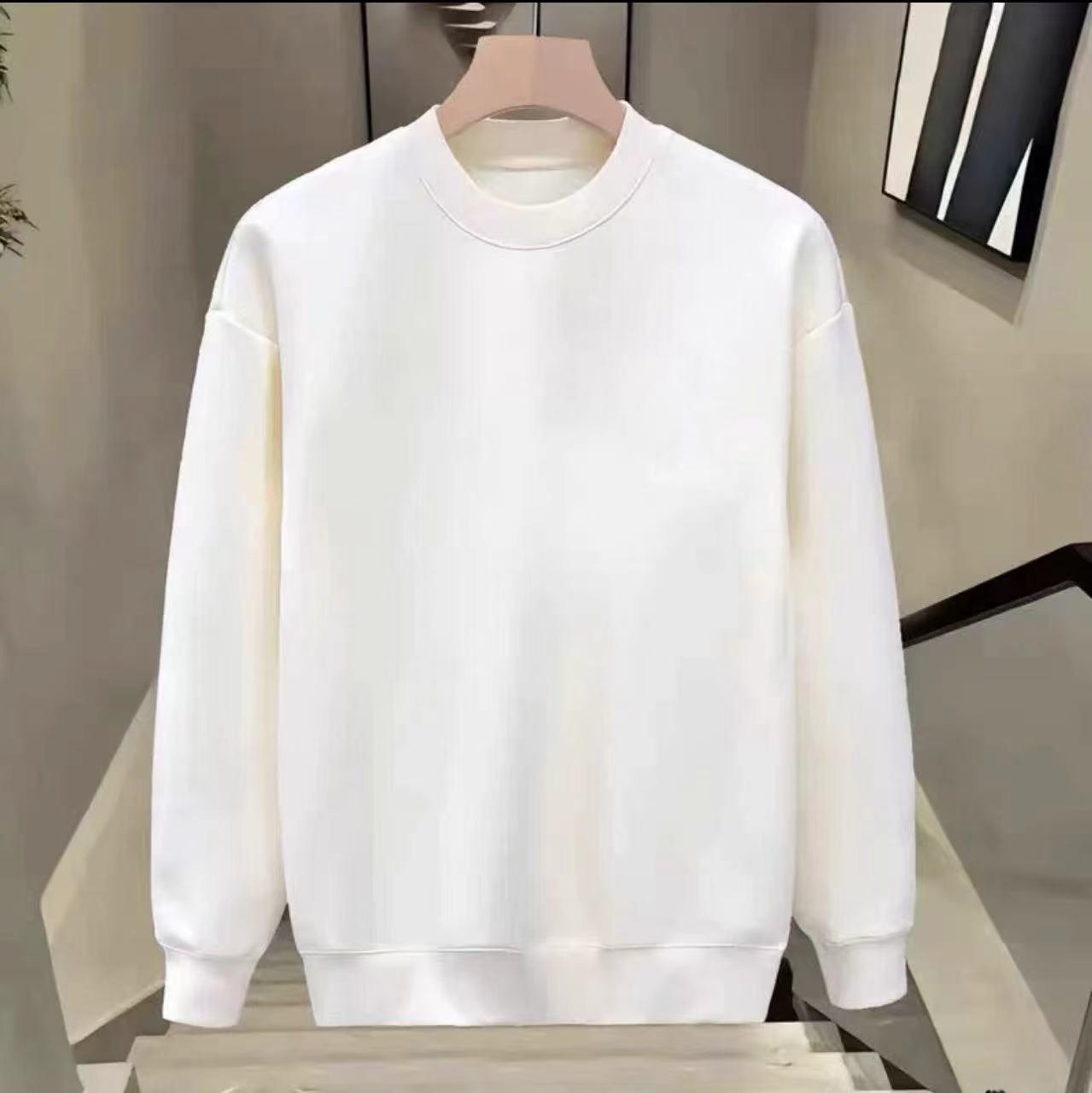 Unisex Autumn/Winter Warm Loose-Fit Round Neck Hoodie with Velvet Lining XL