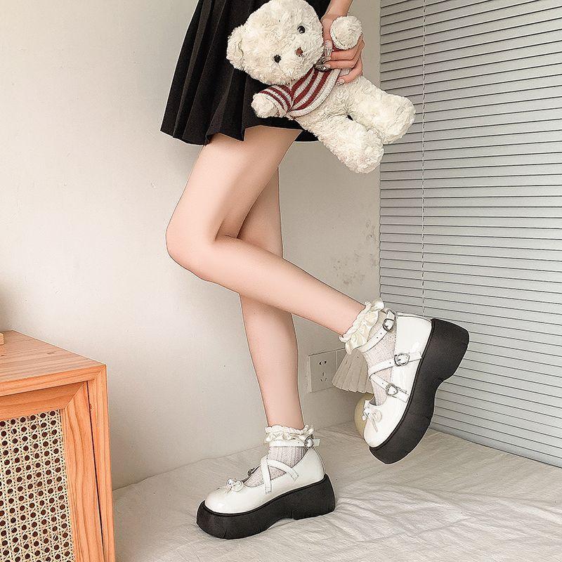 French versatile Mary Jane single shoes women's retro style Japanese thick-soled heightening women's single shoes 2025 spring and summer new models