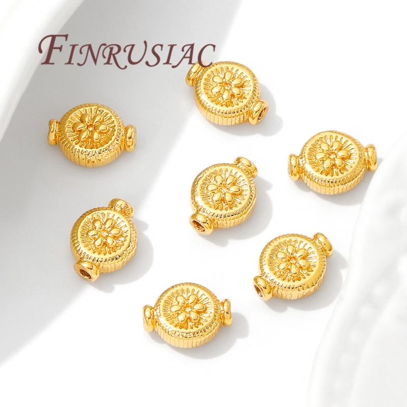 10mm*8mm Spacer Beads 18K Gold Plated Separators For Bracelets Accessories,DIY Necklace Beads Jewelry Making Supplies