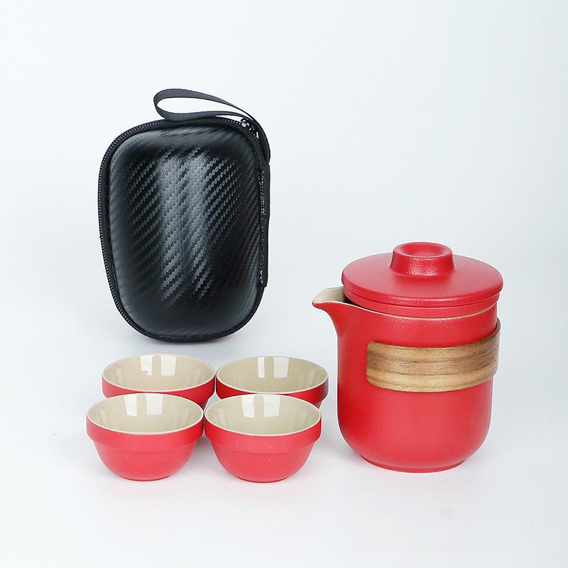 

Travel Kung Fu Tea Set Small Set Kuaike Cup Single Portable One Pot Four Cups Outdoor Tea Pot Tea Cup