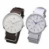 Salvatore Marra Pair Watches with Storage Box, Leather, Matching Sizes, Different Colors, SM15117-SSWHSVSM15117-SSWHBL