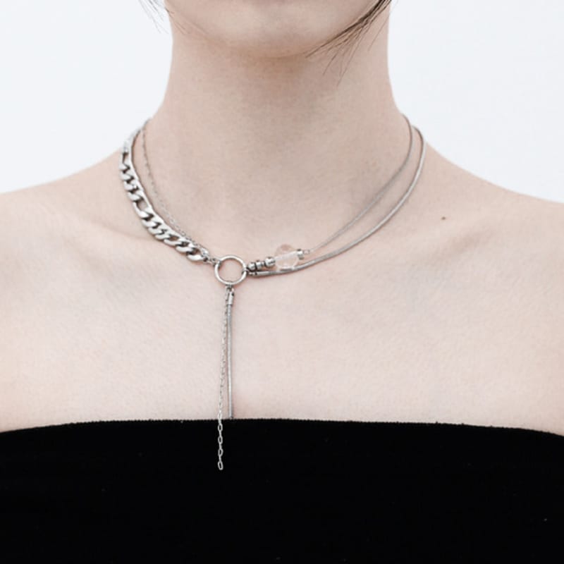 Baroque Stone Four Flow Chain Necklace