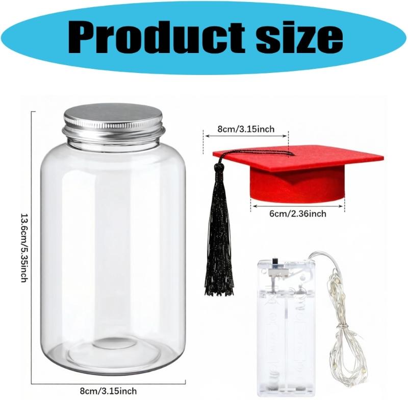 Light up Graduation Mason jar with Graduation Cap Class of 2026 Graduation Centerpieces for Congrats Graduate Party