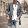 Autumn and Winter Men's Woolen Stand-up Collar Medium and Long Bagged Casual Woolen Coat