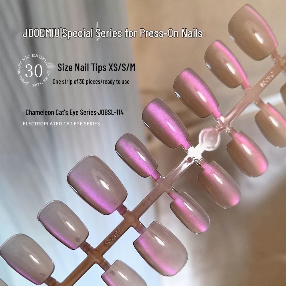 

New Cat Eye Crystal Stone Glass Beads: Removable Pre-made Solid Color Manicure Nails