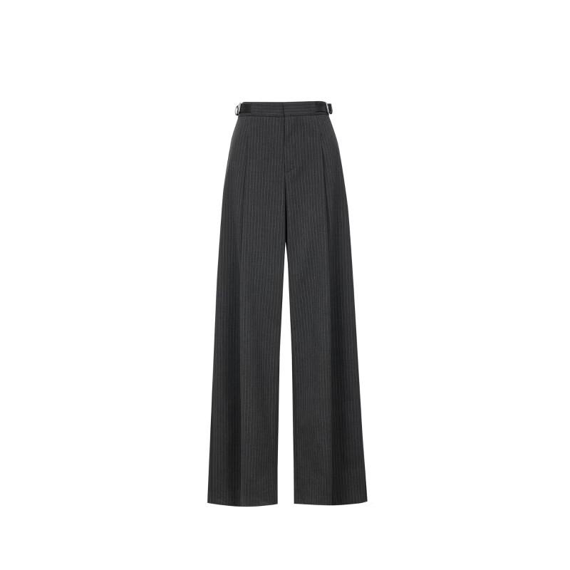 VEROMODA Women's Pleated Wide-Leg Trousers with Adjustable Belt