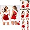 Sexy Women Santa Christmas Costume Soft Touch Velvet Dress For Festive Parties
