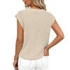 Women's Sleeveless V Neck Knit Sweater Vest Casual Loose Fit Chunky Knitwear Pullover Top for Daily Wear
