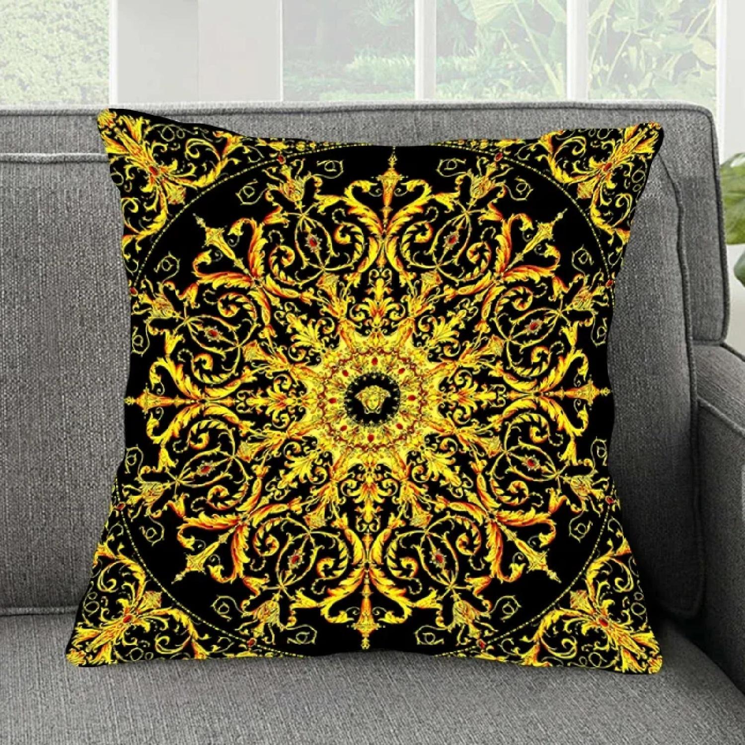 Funda de almohada cuadrada lujosa funda de cojín dormitorio sala de estar coche Oficina ocio moda marca funda de almohada,(3) 66x66cm