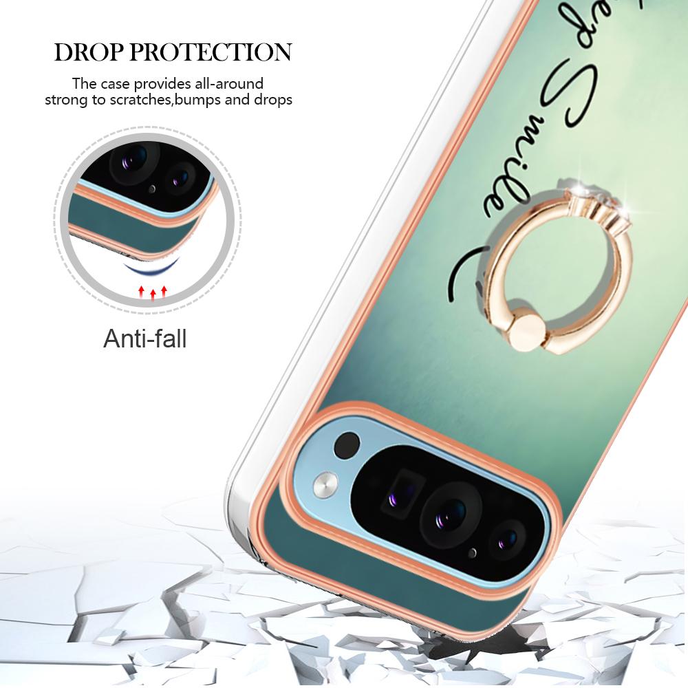 YB IMD Series-20 Style D for Google Pixel 9/Pixel 9 Pro Case Electroplating 2.0mm TPU Protective Shell with Kickstand