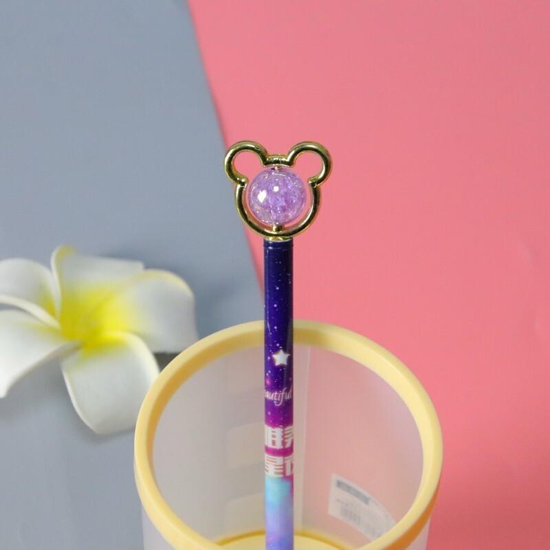 1 Piece Cute Cartoon Crystal Gel Ink Pens Kawaii Stationery Material Office School Supplies Gifts Gel Pen