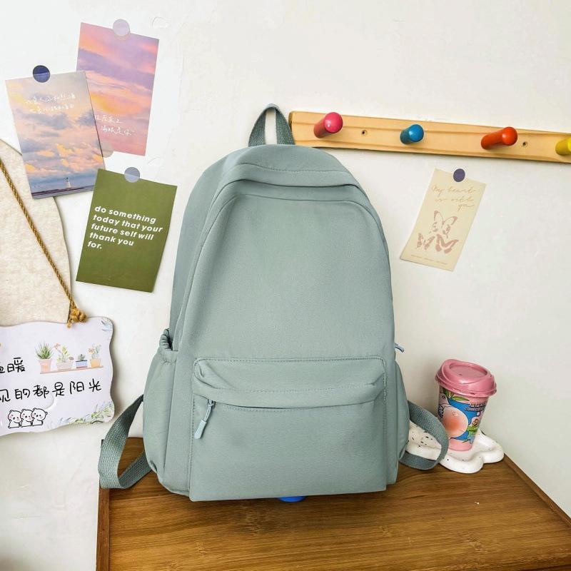 Student School Bag Korean Version Ins Large Capacity Light Canvas Backpack Girls' College Style Small Fresh Class Backpack