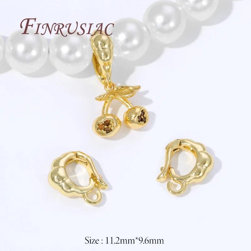 18K Gold Plated Enhancer Bail Clasp,D Shape Openable Pendant Connector For Jewelry Making Findings DIY Bracelet Accessories