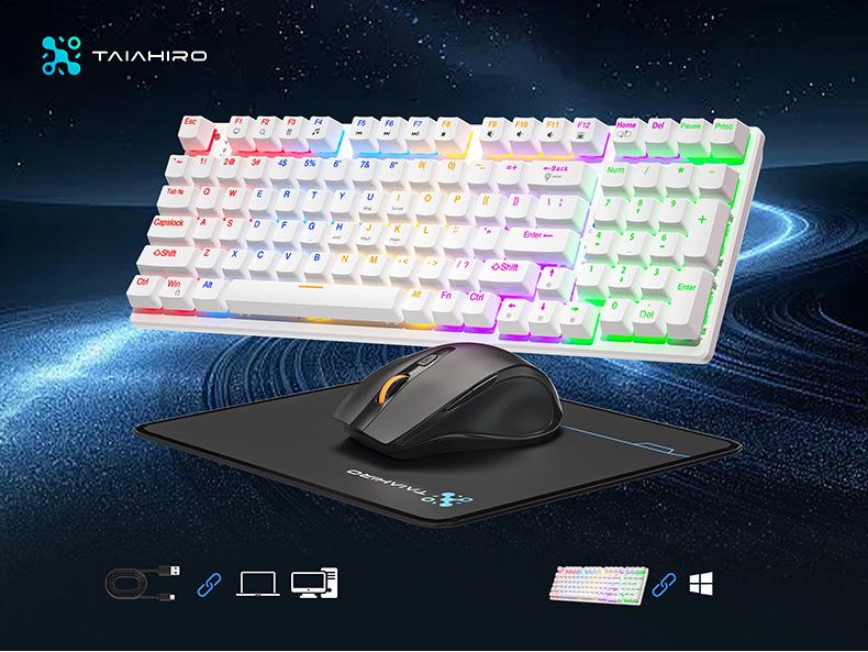 Dynamic Wired Mechanical Keyboard & Silent Gaming Mouse Set - Three-Mode Office & Game Use