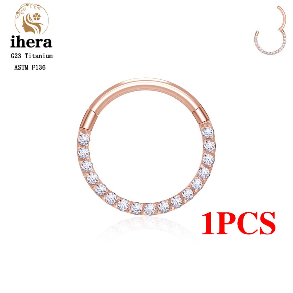 1/10 STKS G23 Titanium Neusringen Septum Clicker Oor Kraakbeen Tragus Helix Daith Oorbellen Hoops 16G 18G CZ Lichaams Piercing Sieraden