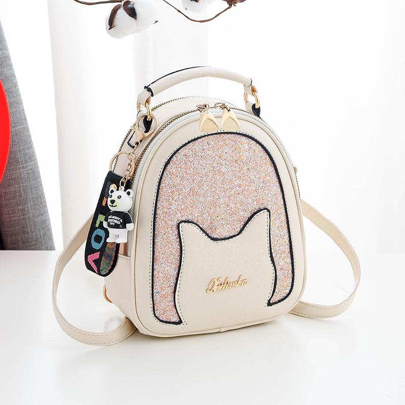 Trendy Fashionable Sequins Women's Backpack Cute One-Shoulder Crossbody Multifunctional Small Bag