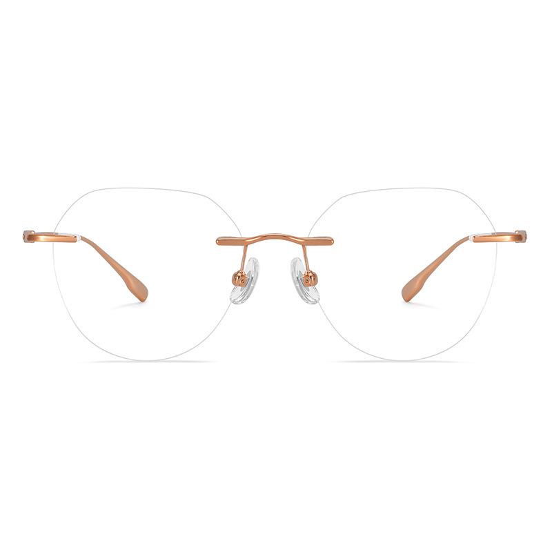 Polygonal Titanium Myopia Glasses Frame: Ultra-light, Retro Luxury Design