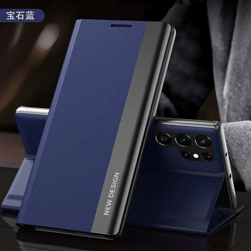 Premium Business SLE Magnetic Flip Kickstand Leather Case for Samsung Galaxy S26 Ultra S26 Pro S25 Edge S24 S23 FE S22 Plus Shockproof Bumper Cover