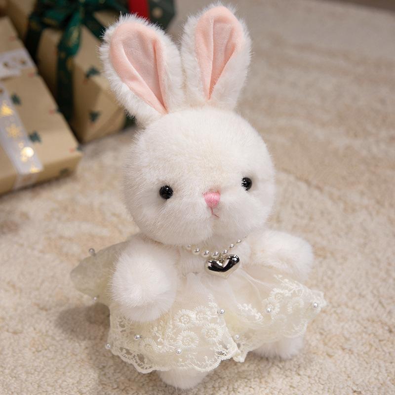 Cute Sitting Position Little Rabbit Plush Toy Floral Skirt Rabbit Doll Grab Machine Doll Girl Birthday Gift