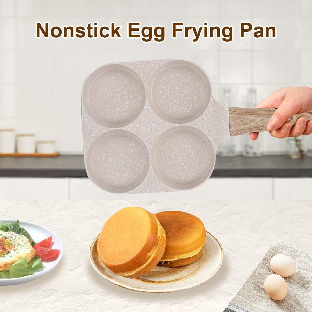 GIYOCA Egg Pan Omelette Pan, Divided Nonstick Grill Pan, Pancake Pan and Healthy Egg CookerSuitable, White Granite