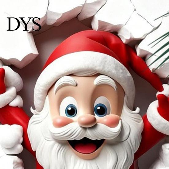 Seasonal Wall Decor for Office Christmas Sticker, 3D Santa Claus Break Through Decal, Easy Peel Decorative Stickers Toilet & Stick Holiday Home Window