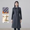 Women's Grey Wool Blend Padded Professional Coat